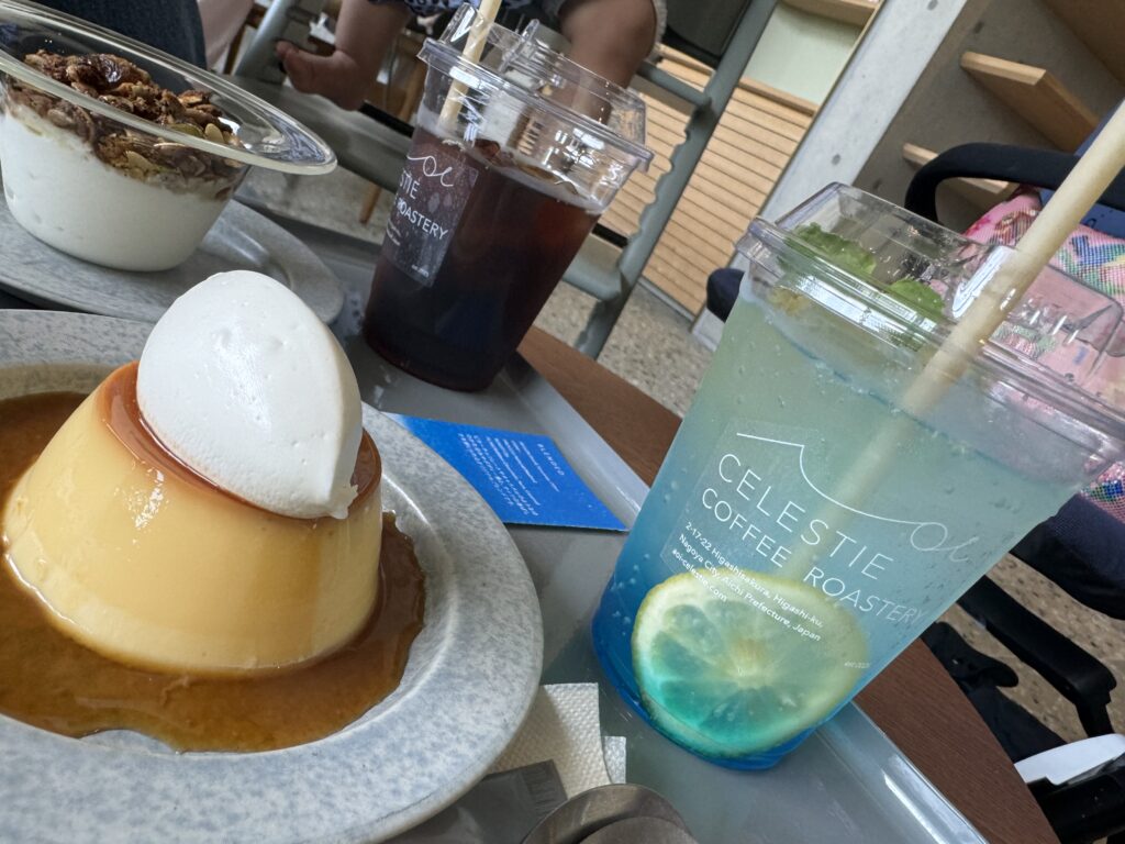 自家製プリンとレモネード